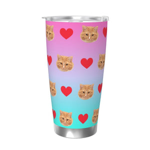 うちの子グッズ  ペット写真 ステンレスタンブラー 愛犬猫 オーダーメイド ステンレス製の名入れマグカップ  600ml/20oz