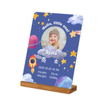 画像をギャラリービューアに読み込む, 【オーダーメイド】命名書 メタル ネームプレート 写真入り 名入れ オーダー 出産祝い・ベビー記念・ 内祝い ｜ 星 宇宙
