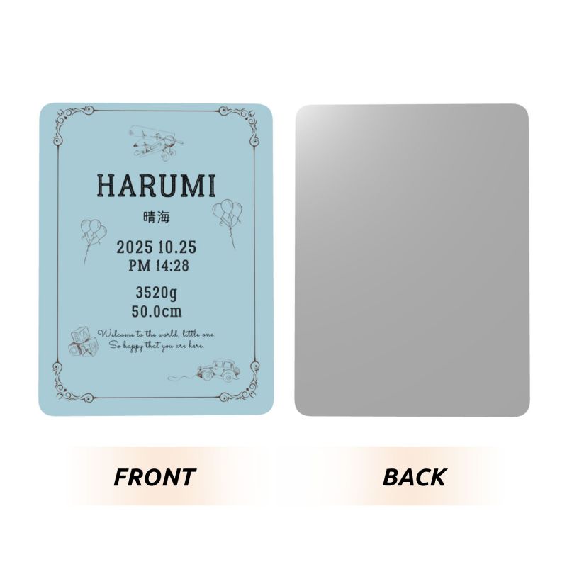 【オーダーメイド】命名書 メタル ネームプレート 名入れ オーダー 出産祝い・ベビー記念・ 内祝い ｜ カリグラフィーデザイン