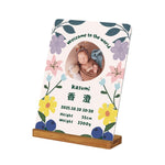 画像をギャラリービューアに読み込む, 【オーダーメイド】命名書 メタル ネームプレート 写真入り 名入れ オーダー 出産祝い・ベビー記念・ 内祝い ｜ フラワーデザイン
