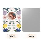 画像をギャラリービューアに読み込む, 【オーダーメイド】命名書 メタル ネームプレート 写真入り 名入れ オーダー 出産祝い・ベビー記念・ 内祝い ｜ フラワーデザイン
