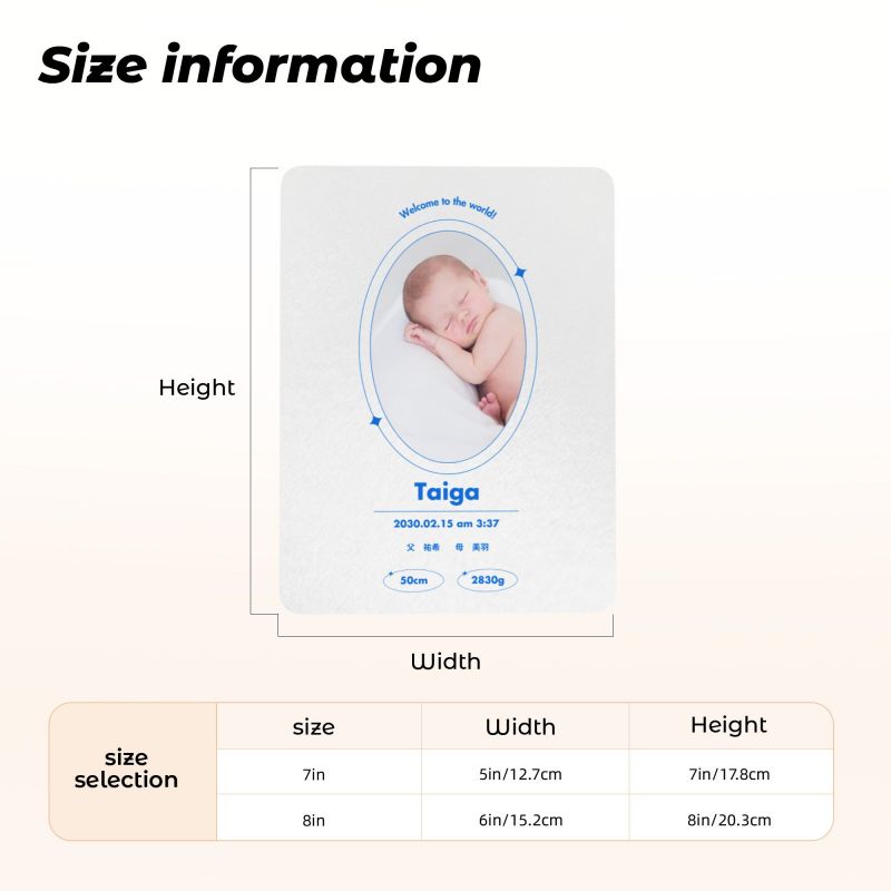 【オーダーメイド】命名書 メタル ネームプレート 写真入り 名入れ オーダー 出産祝い・ベビー記念・ 内祝い ｜ シンプルデザイン 4