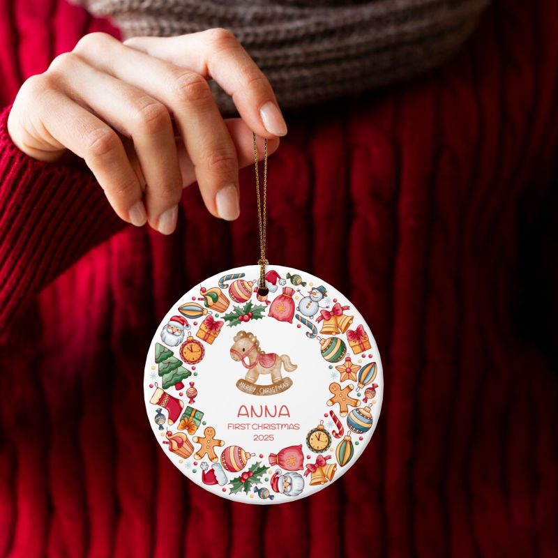 2025クリスマス限定！オーダーメイド クリスマスオーナメント｜名前入り・選べるデザイン・陶器製