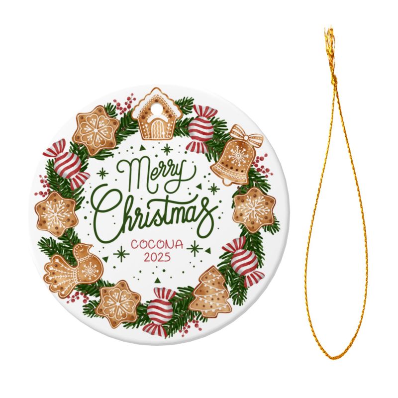 2025クリスマス限定！オーダーメイド クリスマスオーナメント｜名前入り・陶器製｜ジンジャーブレッド
