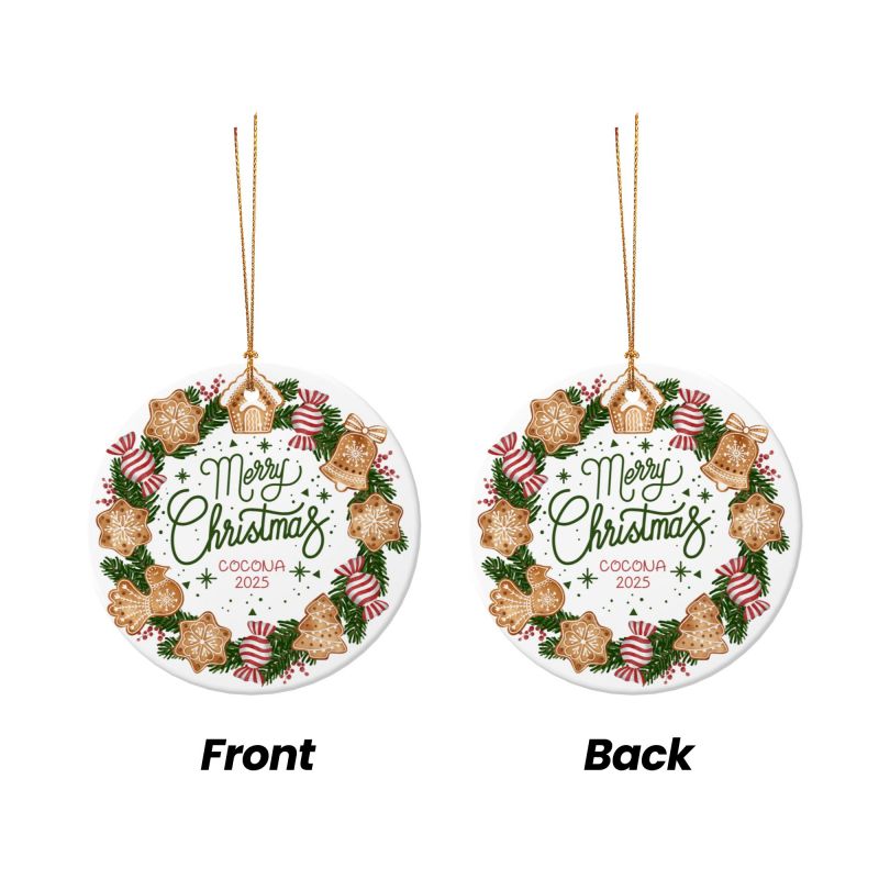 2025クリスマス限定！オーダーメイド クリスマスオーナメント｜名前入り・陶器製｜ジンジャーブレッド
