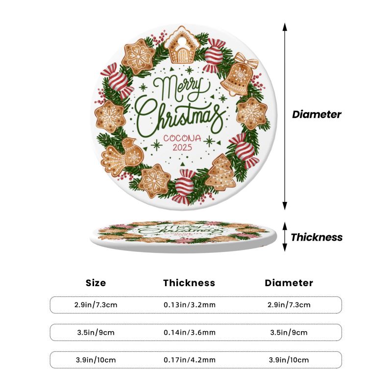 2025クリスマス限定！オーダーメイド クリスマスオーナメント｜名前入り・陶器製｜ジンジャーブレッド