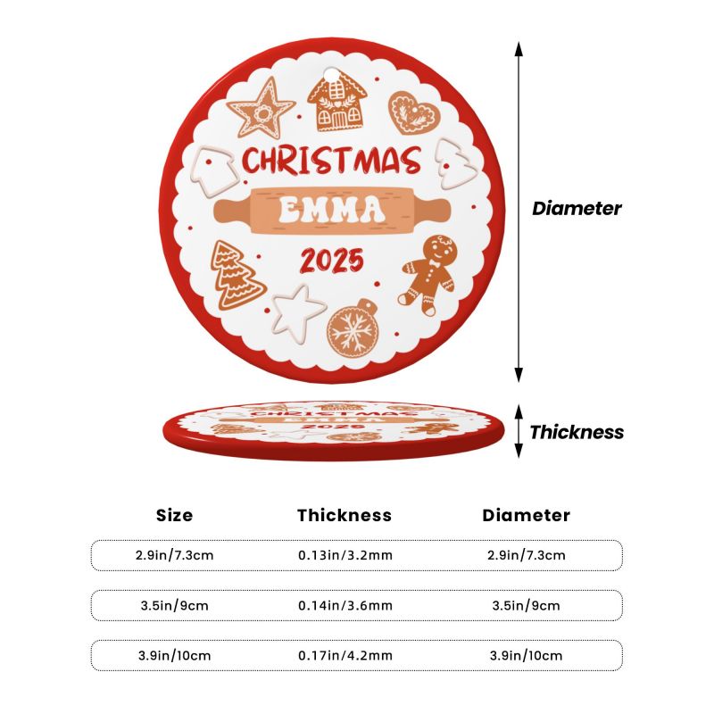 2025クリスマス限定！オーダーメイド クリスマスオーナメント｜名前入り・陶器製｜ジンジャーブレッド 2