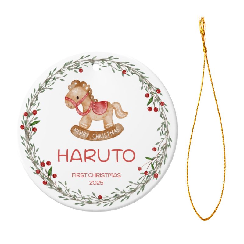 2025クリスマス限定！オーダーメイド クリスマスオーナメント｜名前入り・選べるデザイン・陶器製｜グリーンリース