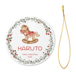 将图片加载到图库查看器，2025クリスマス限定！オーダーメイド クリスマスオーナメント｜名前入り・選べるデザイン・陶器製｜グリーンリース
