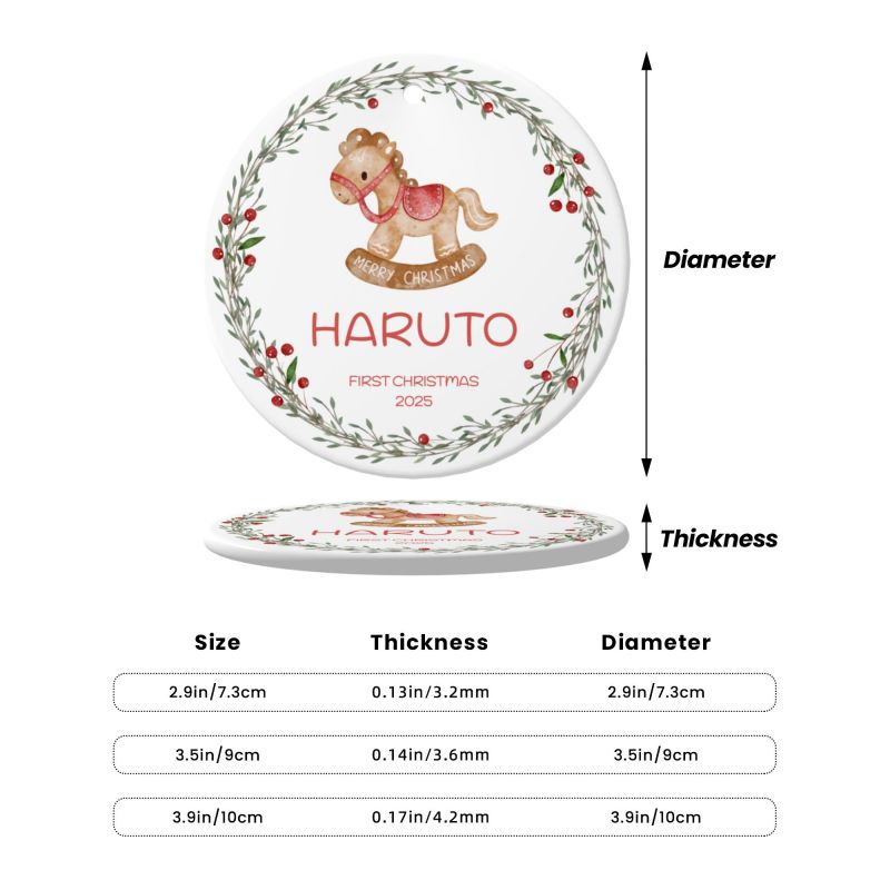 2025クリスマス限定！オーダーメイド クリスマスオーナメント｜名前入り・選べるデザイン・陶器製｜グリーンリース