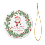 将图片加载到图库查看器，2025クリスマス限定！オーダーメイド クリスマスオーナメント｜名前入り・選べるデザイン・陶器製｜グリーンリース 2

