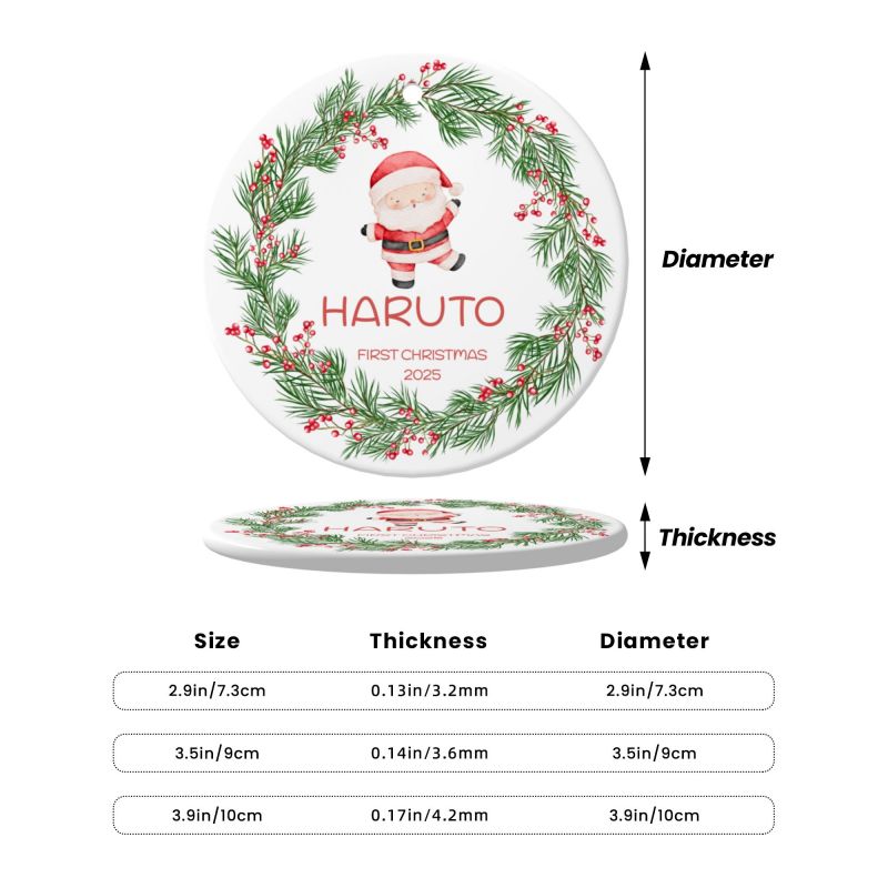 2025クリスマス限定！オーダーメイド クリスマスオーナメント｜名前入り・選べるデザイン・陶器製｜グリーンリース 2