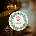 将图片加载到图库查看器，2025クリスマス限定！オーダーメイド クリスマスオーナメント｜名前入り・選べるデザイン・陶器製｜グリーンリース 2
