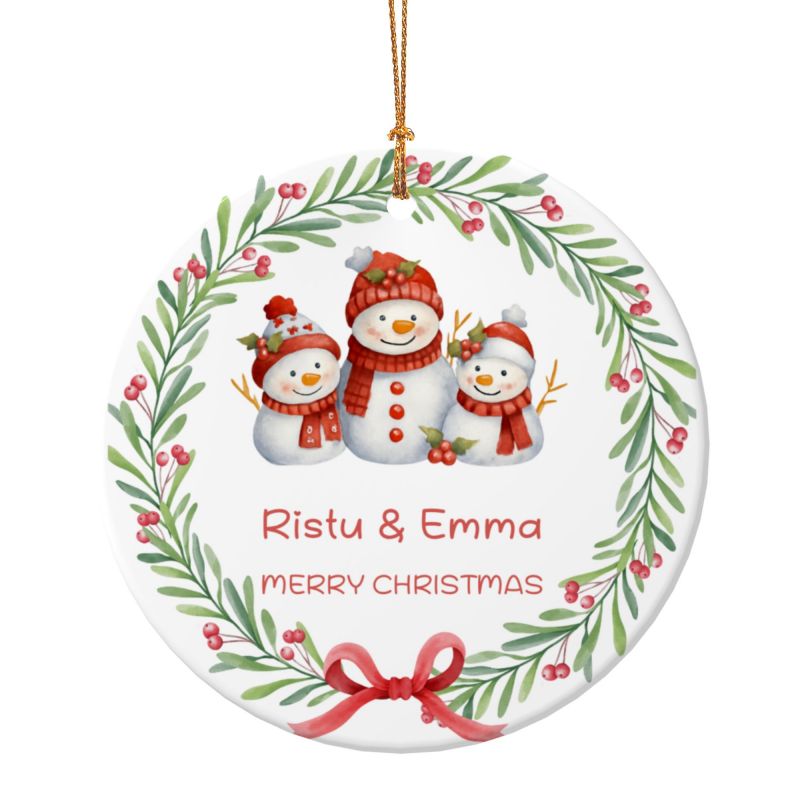 2025クリスマス限定！オーダーメイド クリスマスオーナメント｜名前入り・選べるデザイン・陶器製｜グリーンリース 3