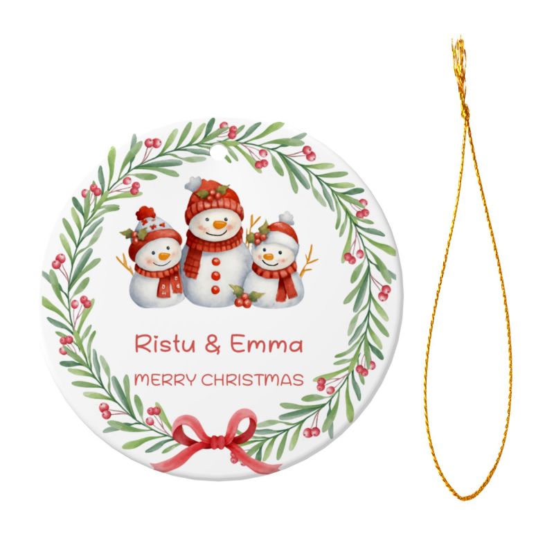 2025クリスマス限定！オーダーメイド クリスマスオーナメント｜名前入り・選べるデザイン・陶器製｜グリーンリース 3