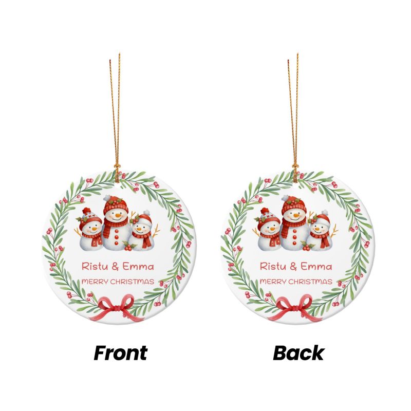 2025クリスマス限定！オーダーメイド クリスマスオーナメント｜名前入り・選べるデザイン・陶器製｜グリーンリース 3