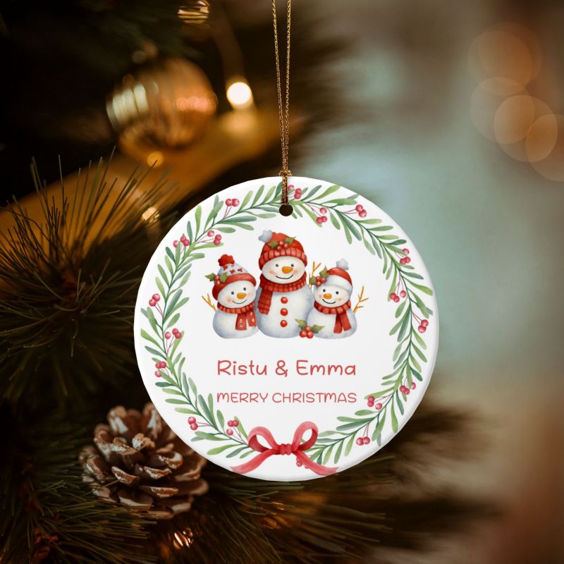 2025クリスマス限定！オーダーメイド クリスマスオーナメント｜名前入り・選べるデザイン・陶器製｜グリーンリース 3