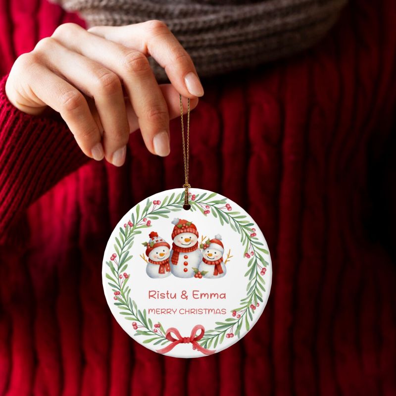 2025クリスマス限定！オーダーメイド クリスマスオーナメント｜名前入り・選べるデザイン・陶器製｜グリーンリース 3