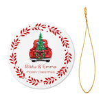 将图片加载到图库查看器，2025クリスマス限定！オーダーメイド クリスマスオーナメント｜名前入り・選べるデザイン・陶器製｜レッドリース
