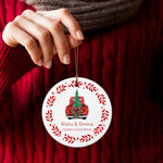 将图片加载到图库查看器，2025クリスマス限定！オーダーメイド クリスマスオーナメント｜名前入り・選べるデザイン・陶器製｜レッドリース
