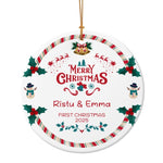 将图片加载到图库查看器，2025クリスマス限定！オーダーメイド クリスマスオーナメント｜名前入り・陶器製｜SNOWMAN 雪だるま
