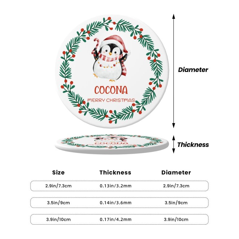 2025クリスマス限定！オーダーメイド クリスマスオーナメント｜名前入り・選べるデザイン・陶器製｜グリーンリース 3