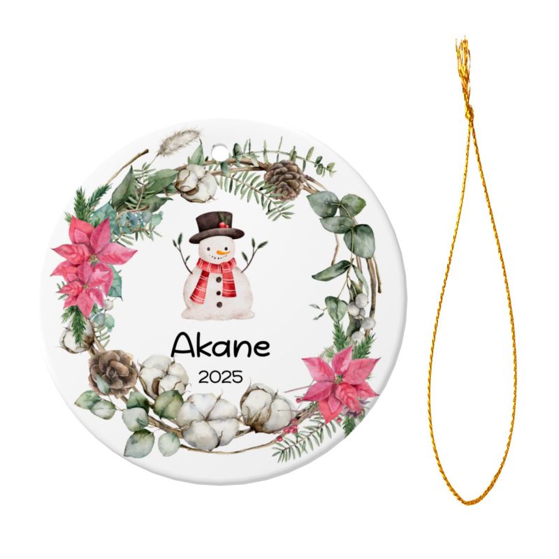 2025クリスマス限定！オーダーメイド クリスマスオーナメント｜名前入り・選べるデザイン・陶器製｜グリーンリース 4