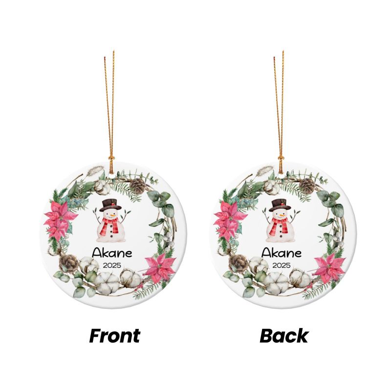 2025クリスマス限定！オーダーメイド クリスマスオーナメント｜名前入り・選べるデザイン・陶器製｜グリーンリース 4