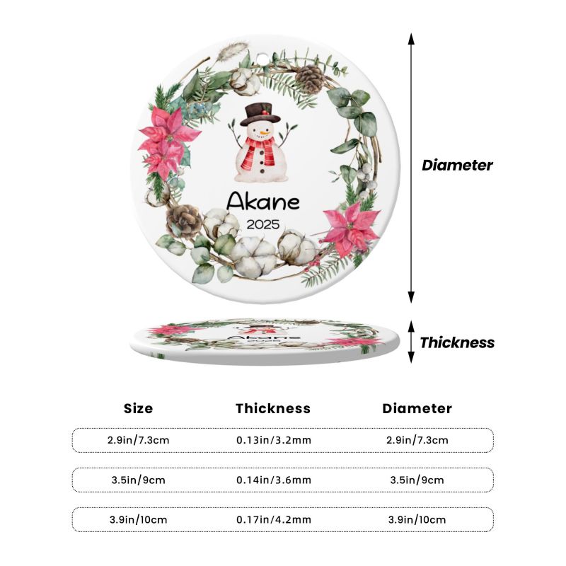 2025クリスマス限定！オーダーメイド クリスマスオーナメント｜名前入り・選べるデザイン・陶器製｜グリーンリース 4