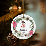 将图片加载到图库查看器，2025クリスマス限定！オーダーメイド クリスマスオーナメント｜名前入り・選べるデザイン・陶器製｜グリーンリース 4

