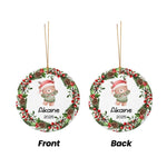 将图片加载到图库查看器，2025クリスマス限定！オーダーメイド クリスマスオーナメント｜名前入り・選べるデザイン・陶器製｜グリーンリース 5
