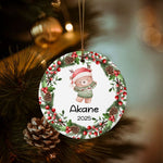 将图片加载到图库查看器，2025クリスマス限定！オーダーメイド クリスマスオーナメント｜名前入り・選べるデザイン・陶器製｜グリーンリース 5
