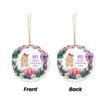 将图片加载到图库查看器，2025クリスマス限定！オーダーメイド クリスマスオーナメント｜名前入り・選べるデザイン・陶器製｜パープルリース
