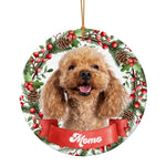 将图片加载到图库查看器，2025クリスマス限定！オーダーメイド うちの子グッズ  ペット写真 クリスマスオーナメント｜名前入り・陶器製・愛犬猫
