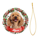 将图片加载到图库查看器，2025クリスマス限定！オーダーメイド うちの子グッズ  ペット写真 クリスマスオーナメント｜名前入り・陶器製・愛犬猫
