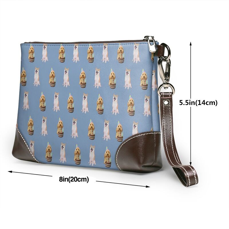 ペット写真でつくるオリジナル  レザークラッチバッグ