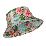 将图片加载到图库查看器，ペット写真でつくるオリジナルリバーシブル 反射素材 バケットハット  - 18下地色 ハワイアンスタイル
