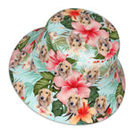 将图片加载到图库查看器，ペット写真でつくるオリジナルリバーシブル 反射素材 バケットハット  - 18下地色 ハワイアンスタイル
