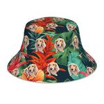 将图片加载到图库查看器，ペット写真でつくるオリジナルリバーシブル 反射素材 バケットハット  - 18下地色 ハワイアンスタイル
