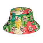 将图片加载到图库查看器，ペット写真でつくるオリジナルリバーシブル 反射素材 バケットハット  - 18下地色 ハワイアンスタイル
