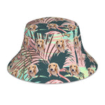 将图片加载到图库查看器，ペット写真でつくるオリジナルリバーシブル 反射素材 バケットハット  - 18下地色 ハワイアンスタイル
