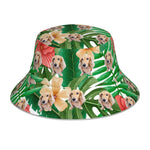 将图片加载到图库查看器，ペット写真でつくるオリジナルリバーシブル 反射素材 バケットハット  - 18下地色 ハワイアンスタイル
