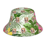 将图片加载到图库查看器，ペット写真でつくるオリジナルリバーシブル 反射素材 バケットハット  - 18下地色 ハワイアンスタイル
