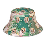 将图片加载到图库查看器，ペット写真でつくるオリジナルリバーシブル 反射素材 バケットハット  - 18下地色 ハワイアンスタイル
