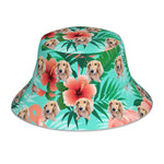 将图片加载到图库查看器，ペット写真でつくるオリジナルリバーシブル 反射素材 バケットハット  - 18下地色 ハワイアンスタイル
