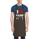 画像をギャラリービューアに読み込む, 【I LOVE ○○】名前入りエプロン（全8色） ポケット付き 70×84cm 男女兼用
