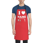 画像をギャラリービューアに読み込む, 【I LOVE ○○】名前入りエプロン（全8色） ポケット付き 70×84cm 男女兼用
