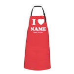 画像をギャラリービューアに読み込む, 【I LOVE ○○】名前入りエプロン（全8色） ポケット付き 70×84cm 男女兼用
