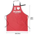 画像をギャラリービューアに読み込む, 【I LOVE ○○】名前入りエプロン（全8色） ポケット付き 70×84cm 男女兼用
