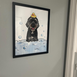 画像をギャラリービューアに読み込む, ペット似顔絵 キャンバス うちの子 インテリア 面白いペットのバスルームプリント
